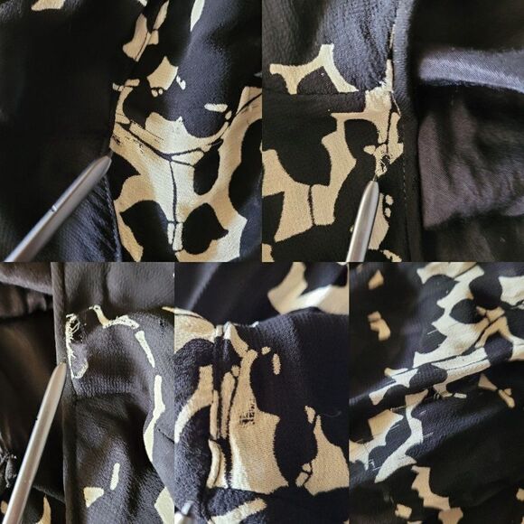 Temptations II Dress 3X Black Crinkle Swing Sheer Bell Sleeve Handkerchief Hem - Picture 5 of 17